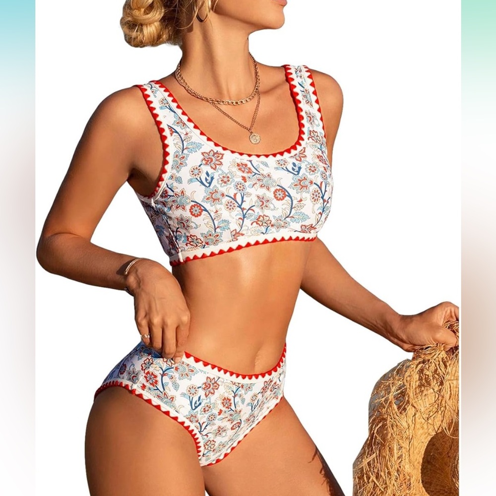 Women's 2 Piece Floral Print Bikini Set Size Large